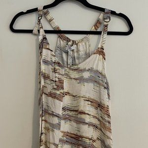 Gab & Kate Cream Tan Scoop Neck Chiffon Tank Top Size M